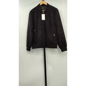 Quince Men 100% Suede Bomber Jacket Black Outerwear M